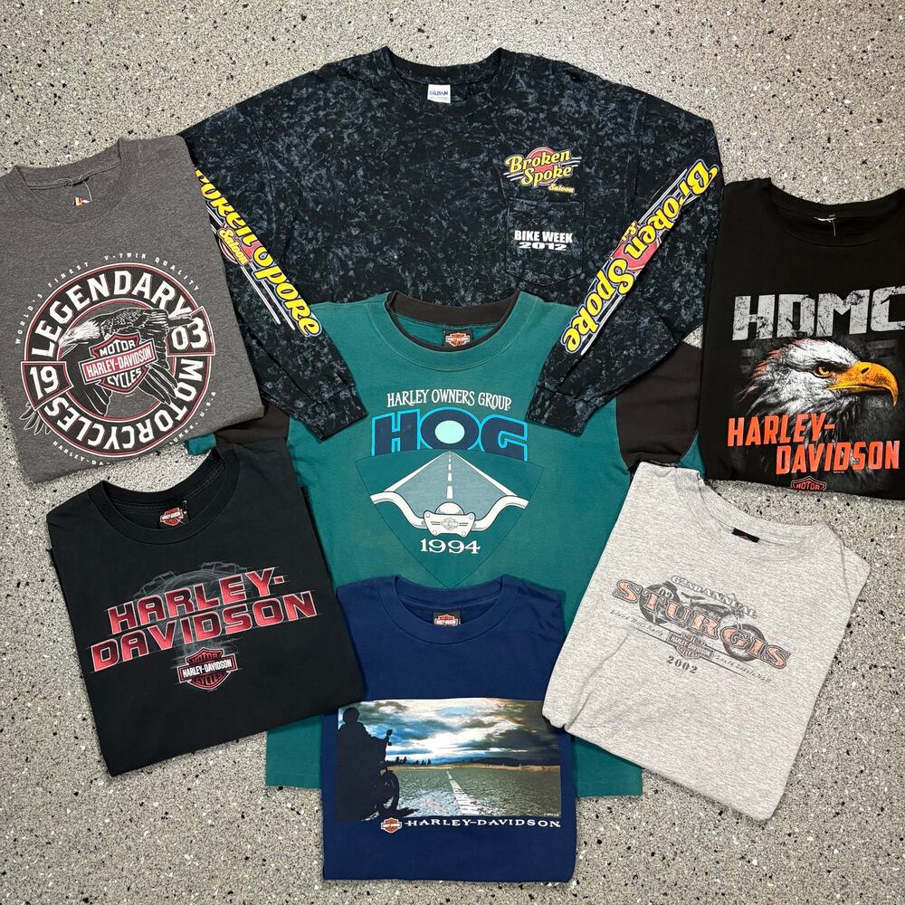 Vintage & Y2k 7pc Harley Davidson / Motorcycle Shirt Bundle Lot